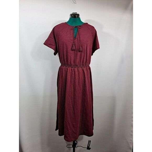 Ladies S/S Dress, NWT.   Deep Red, Size XXL. - Picture 1 of 10